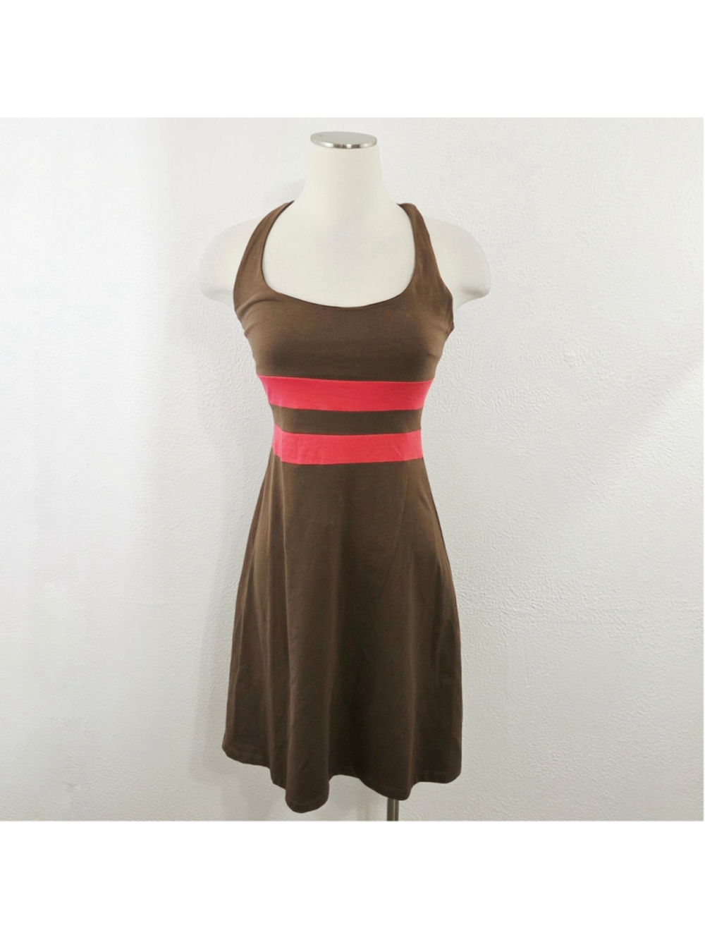 Patagonia cross back a-line mini dress brown red jersey outdoors women's small S